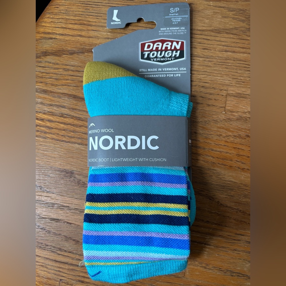 Darn Tough Nordic Merino Wool Socks - Blue and Yellow—NWT